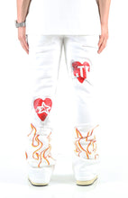 Load image into Gallery viewer, FROST Heavy weight brushed graphic skinny flare stacked pants
