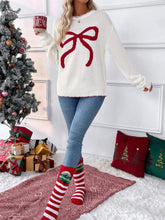 Load image into Gallery viewer, Bowknot Pattern Oversized Long-Sleeve Christmas Sweater | NCS
