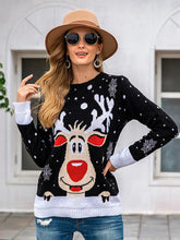 Load image into Gallery viewer, Oversized Christmas Reindeer Jacquard Knit Sweater | NCS
