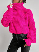 Load image into Gallery viewer, Turtleneck Drop Shoulder Ribbed Knit Sweater | NCS
