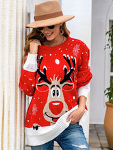 Load image into Gallery viewer, Oversized Christmas Reindeer Jacquard Knit Sweater | NCS
