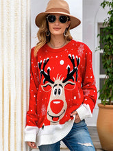 Load image into Gallery viewer, Oversized Christmas Reindeer Jacquard Knit Sweater | NCS
