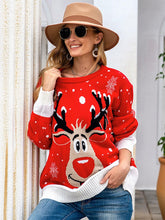Load image into Gallery viewer, Oversized Christmas Reindeer Jacquard Knit Sweater | NCS
