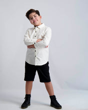 Load image into Gallery viewer, Black Buttons Long Sleeve Dress Shirt with Houndstooth Contrast
