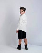 Load image into Gallery viewer, Black Buttons Long Sleeve Dress Shirt with Houndstooth Contrast
