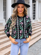Load image into Gallery viewer, Vine Flower Jacquard Fashion Knit Sweater | NCS
