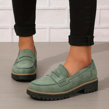 Load image into Gallery viewer, Thick-Sole Solid Color Loafers Women | Trendy Chunky Flats
