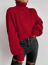 Load image into Gallery viewer, Turtleneck Drop Shoulder Ribbed Knit Sweater | NCS
