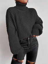 Load image into Gallery viewer, Turtleneck Drop Shoulder Ribbed Knit Sweater | NCS
