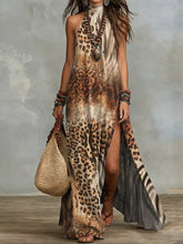 Load image into Gallery viewer, Women's Sleeveless Split Floral Print Maxi Dress
