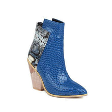 Load image into Gallery viewer, Coffee Rain Boots : With Snake Print High Heel
