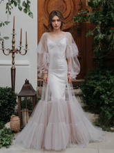 Load image into Gallery viewer, Luxury 3 colors Layered Tulle Sheer Robe Dress | Couture Ruffle Boudoir Robe Set
