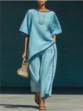 Load image into Gallery viewer, Women's Casual Resort Loose Short-Sleeve Top &amp; Pants Set
