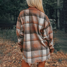 Load image into Gallery viewer, Women's Notch Lapel Check Print Long Sleeve Shirt
