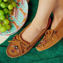 Load image into Gallery viewer, Minnetonka Thunderbird Animikii Softsole Suede - Womens Moccasin
