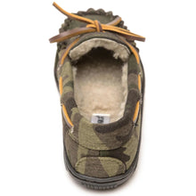 Load image into Gallery viewer, Minnetonka Pile Lined Hardsole Canvas (Camo) - Children's Slipper
