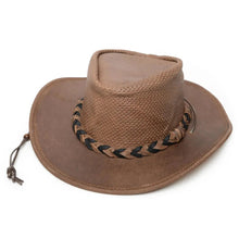 Load image into Gallery viewer, Minnetonka Airflow "Fold Up" Outback - Leather Australian Hat
