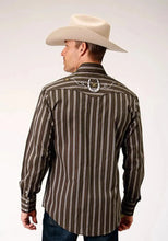 Load image into Gallery viewer, Roper Chocolate Stripe (Brown) - Men's Western Shirt
