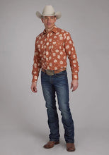 Load image into Gallery viewer, Roper 2282 Cream Floral (Orange) - Men's Western Shirt
