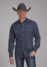 Load image into Gallery viewer, Roper 2284 White Squares (Navy) - Men's Western Shirt
