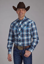 Load image into Gallery viewer, Roper 2102 Plaid (Blue) - Men's Western Shirt
