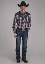 Load image into Gallery viewer, Roper 2109 Red Plaid (Black) - Men's Western Shirt
