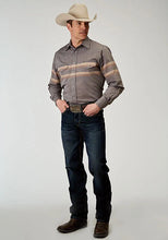 Load image into Gallery viewer, Roper 1965 Border Stripe (Grey) - Men's Western Shirt
