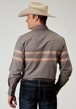 Load image into Gallery viewer, Roper 1965 Border Stripe (Grey) - Men's Western Shirt
