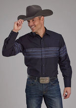 Load image into Gallery viewer, Roper 2115 Border Stripe (Black) - Men's Western Shirt
