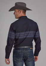 Load image into Gallery viewer, Roper 2115 Border Stripe (Black) - Men's Western Shirt
