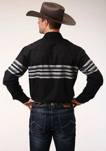 Load image into Gallery viewer, Roper 1203 Border Stripe (Black) - Men's Western Shirt
