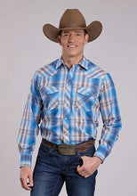Load image into Gallery viewer, Roper 2898 Woven Plaid (Blue) - Men's Western Shirt
