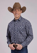 Load image into Gallery viewer, Roper 2900 Pointed Plaid (Navy) - Men's Western Shirt
