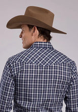 Load image into Gallery viewer, Roper 2900 Pointed Plaid (Navy) - Men's Western Shirt
