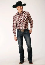 Load image into Gallery viewer, Roper 1708 Plaid (Wine) - Men's Western Shirt
