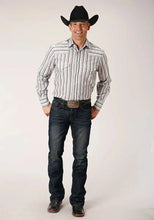 Load image into Gallery viewer, Roper Stormy Stripes (Grey) - Men's Western Shirt
