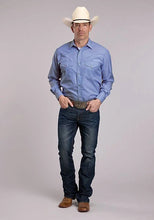 Load image into Gallery viewer, Roper 3031 Wide Stripe (Blue) - Men's Western Shirt
