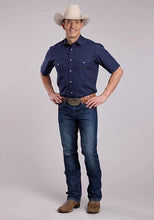 Load image into Gallery viewer, Roper 2895 Diamond Dots (Navy) - Men's Short Sleeve Western Shirt
