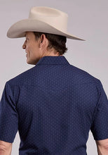 Load image into Gallery viewer, Roper 2895 Diamond Dots (Navy) - Men's Short Sleeve Western Shirt
