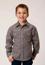 Load image into Gallery viewer, Roper Retro Print (Wine) - Boy's Western Shirt
