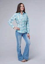 Load image into Gallery viewer, Roper 2066 Floral Print (Blue) - Women's Western Shirt
