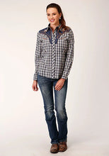 Load image into Gallery viewer, Roper 1709 Small Plaid (Blue) - Women's Western Shirt
