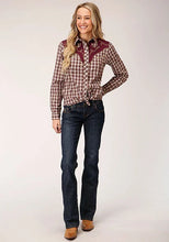 Load image into Gallery viewer, Roper 1207 Small Scale Plaid (Wine) - Women's Western Shirt

