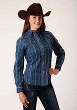 Load image into Gallery viewer, Roper 1724 Floral Wallpaper (Navy) - Women's Western Shirt
