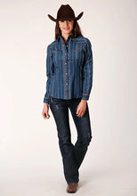 Load image into Gallery viewer, Roper 1724 Floral Wallpaper (Navy) - Women's Western Shirt
