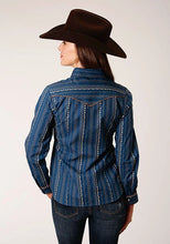 Load image into Gallery viewer, Roper 1724 Floral Wallpaper (Navy) - Women's Western Shirt
