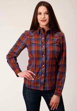 Load image into Gallery viewer, Roper 825 Fancy Yoke Windowpane (Red) - Women's Western Shirt
