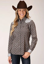 Load image into Gallery viewer, Roper 1199 Teardrop Print (Grey) - Women's Western Shirt
