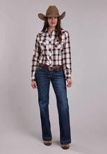 Load image into Gallery viewer, Roper 3279 Plaid (Wine/Black/Tan) - Women's Western Shirt
