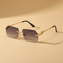 Load image into Gallery viewer, Gold Frame Cheetah Rimless Sunglasses – INS Hip-Hop Style
